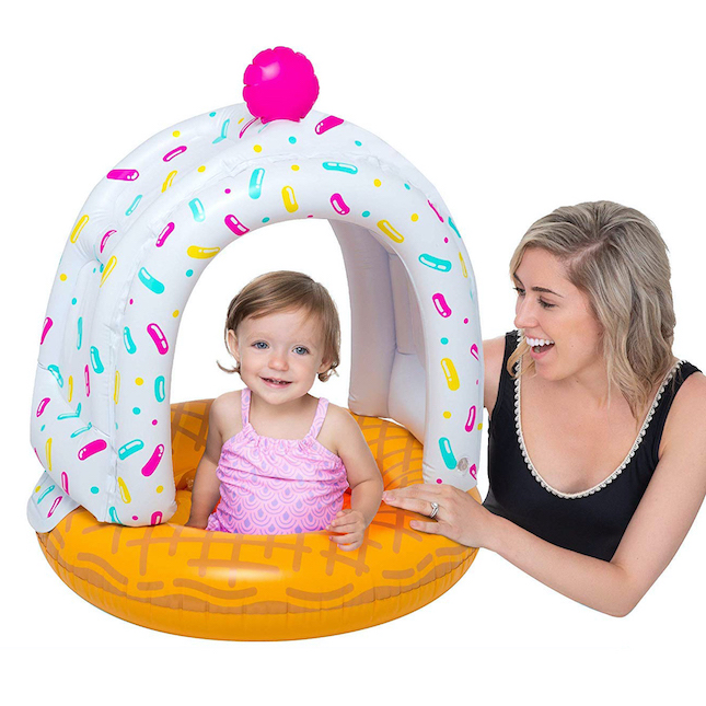 large pool float with canopy