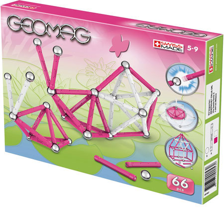 Geomag Pink 68-Piece Magnetic Building Set | STEM Educational Toys | Swiss Made