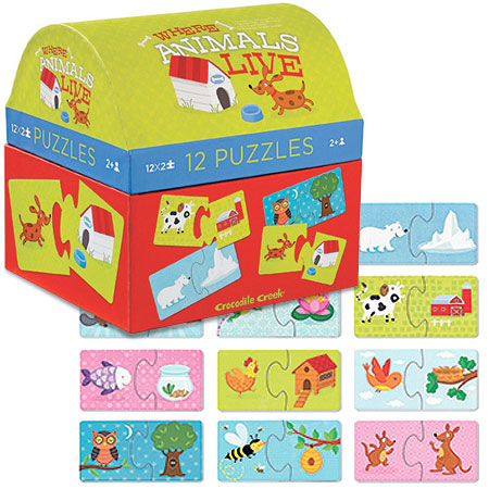 2-Piece First Puzzles - Where Animals Live - - Fat Brain Toys