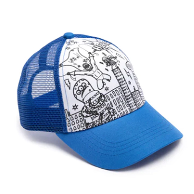 Superhero Color-In Ball Cap Blue Best for Ages to 12
