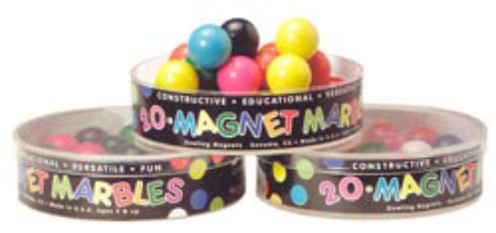 20 Split Colored Magnet Marbles - - Fat Brain Toys