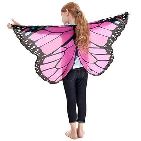Womens Large Pink Fabric Butterfly Wings 