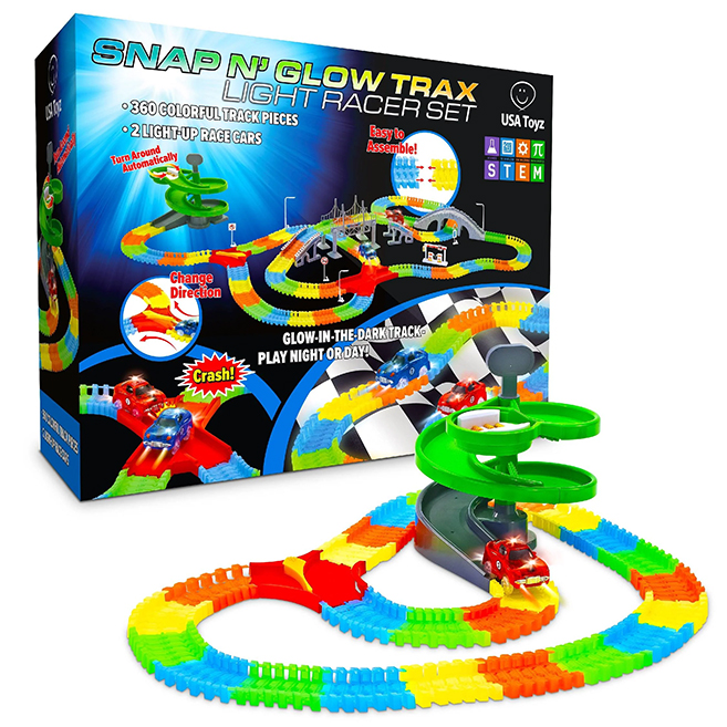 Snap n' Glow Trax Light Racer Set Large Best for Ages to