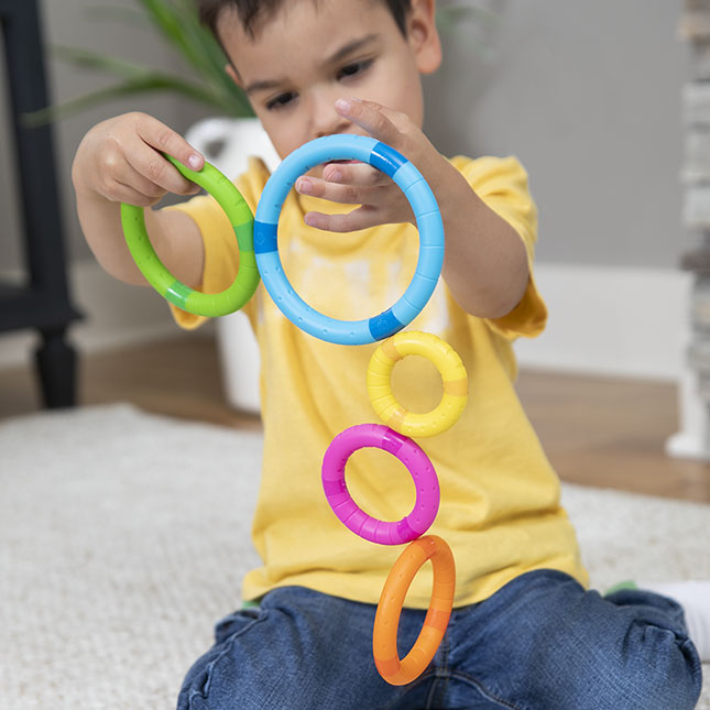 Sensory Baby Teething Toys, Stacking Rings Toys for 1 2 One Year Old, 7