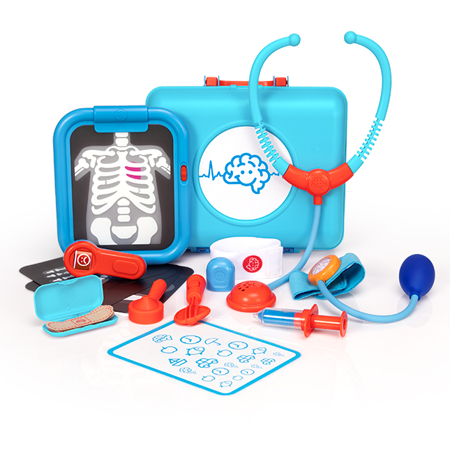 Doctor kit for kids, toddler doctor playset with real stethoscope(blue