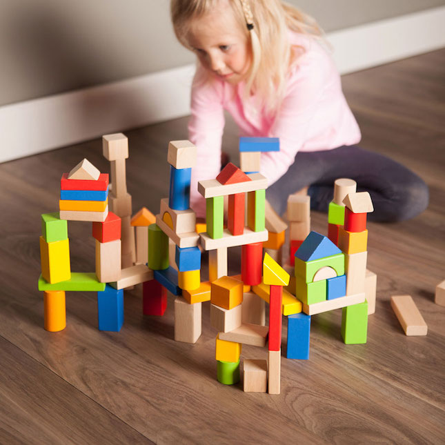 TimberBlocks - 100 Piece Wooden Block Set - Best for Ages 1 to 2