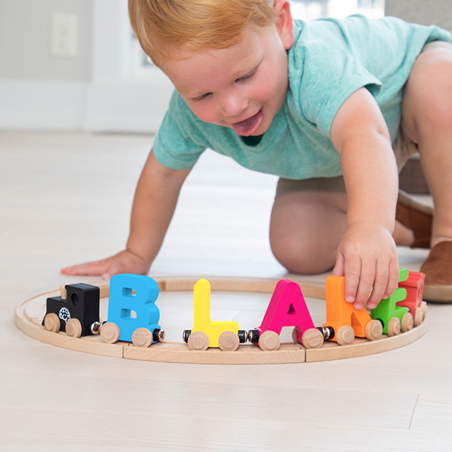 Train Alphabet 26 letters Name Personalized Colorful Wooden as baby Birthdaygift 