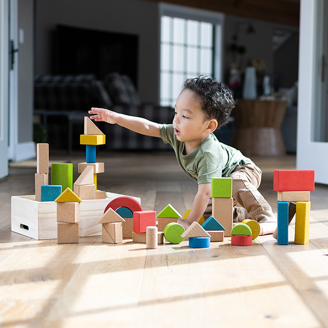 Montessori Woodwerks Cork Blocks - 48pc set - - Fat Brain Toys