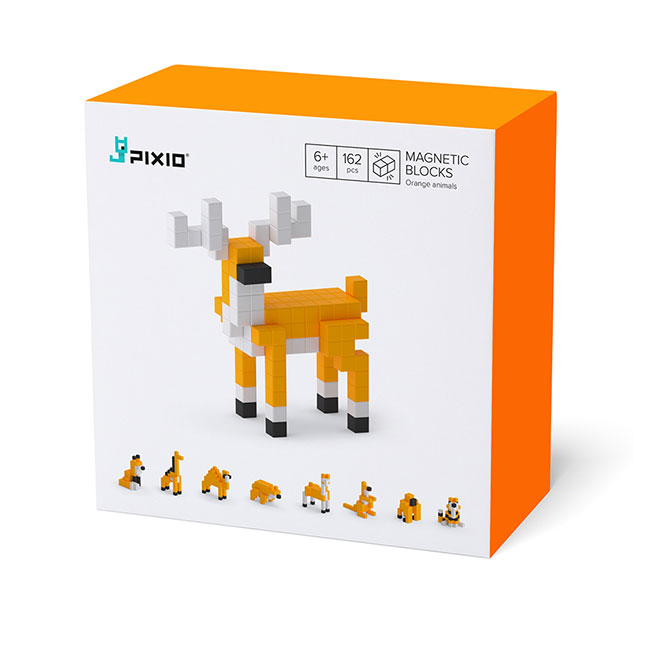 送料無料PIXIO Orange Animals - Magnetic Blocks Building Toys in