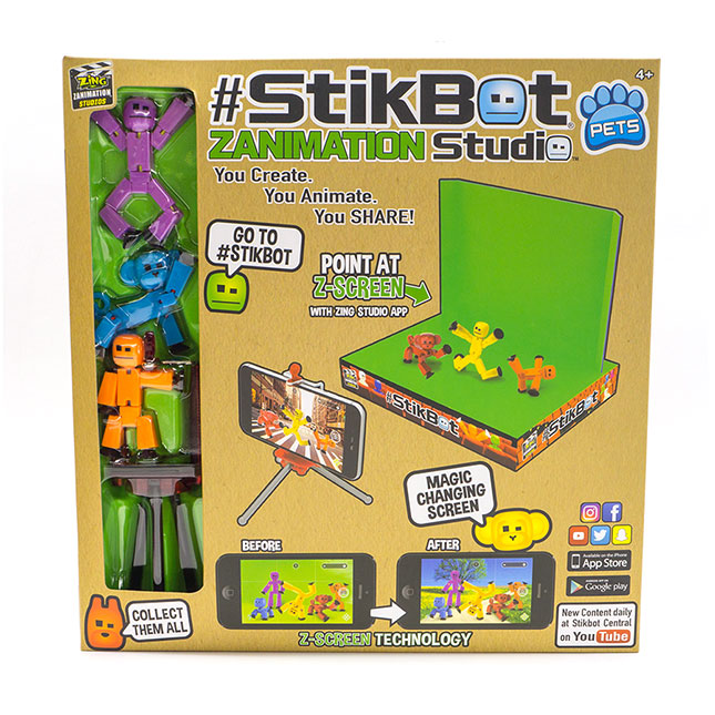 Stikbot Robots Stop Motion Animation Stikbot Figures Yellow, Orange & Pink