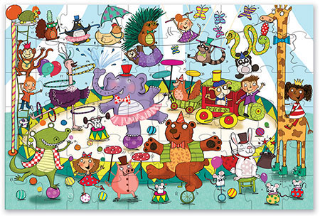 Green Start Giant Floor Puzzle - Silly Circus - - Fat Brain Toys
