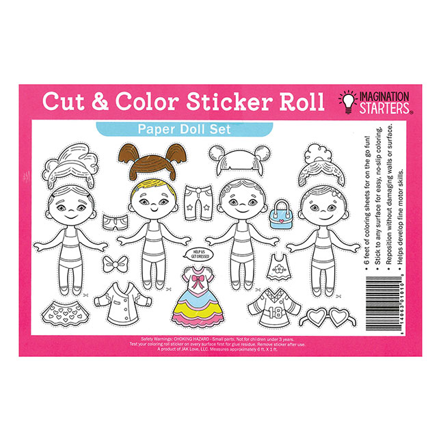 Best art gifts for kids: paper rolls, sticker clubs, and blank dolls.