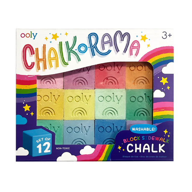 Chalk-O-Rama Block Sidewalk Chalk - Set of 12 - Best for Ages 3 to 8