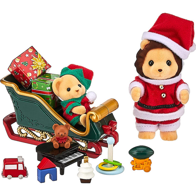 Calico Critters Mr Lion's Winter Sleigh - - Fat Brain Toys