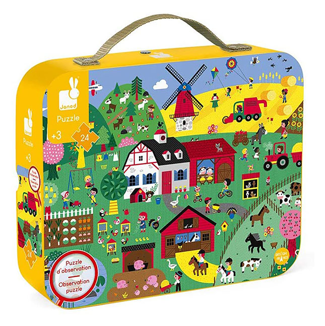 Janod 24pc A Day At The Farm Puzzle Janod 24pc A Day At The Farm Puzzle
