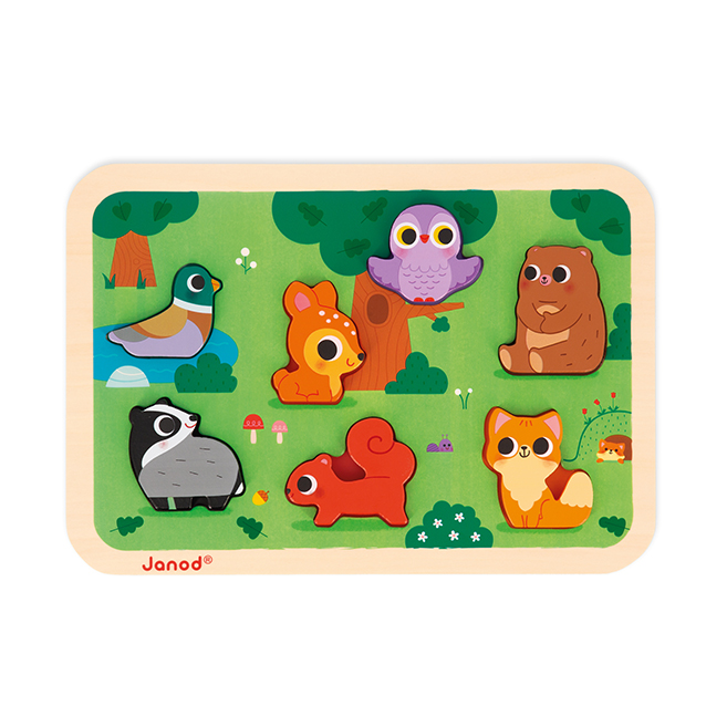 Chunky Wooden Forest Puzzle - Best Early Learning Toys for Ages 2 to 4