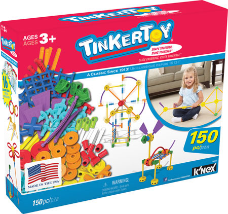 13 Building Ideas Snaps Together Ages 3 for sale online Tinkertoy 100 PC Essentials Value Set 