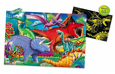 Puzzle Doubles - Glow in the Dark - Dino - - Fat Brain Toys