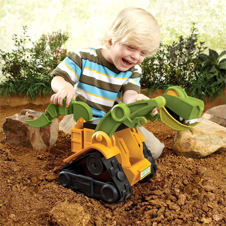 Dino Construction Company T-Rex Skid Loader - - Fat Brain Toys