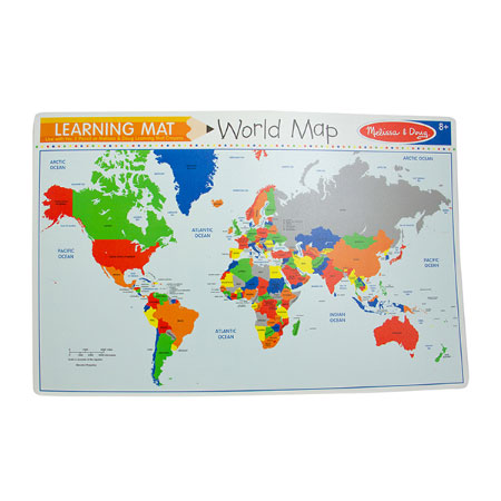 World Map Learning Write-a-Mat