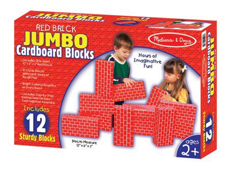 red cardboard blocks