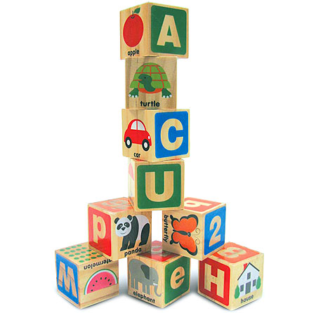 ABC/123 Wooden Blocks - - Fat Brain Toys