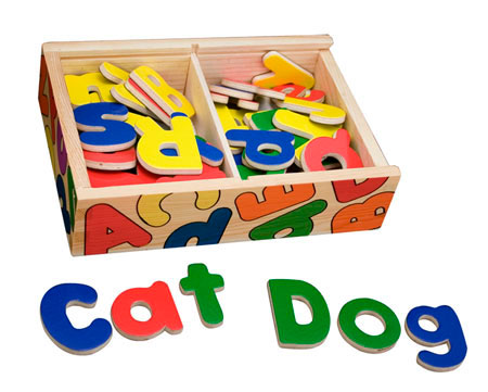 Kids Fridge Magnets Magnetic Letters Wooden Alphabet English Language Toys 