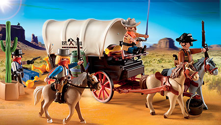 Playmobil Western Covered Wagon with Raiders Fat Brain Toys