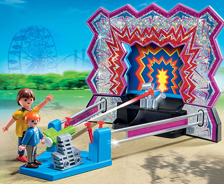 Playmobil Amusement Park - Tin Can Shooting Game - - Fat Brain Toys