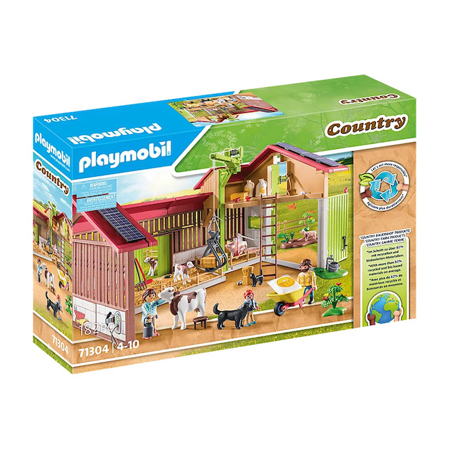 Playmobil Country Harvester Tractor With Trailer Building Set