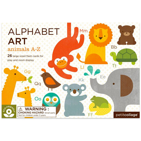 Petit Collage Alphabet A-Z Animals Flash Cards (26 Cards)