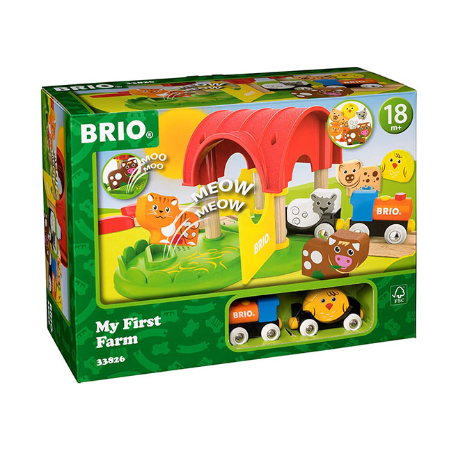 BRIO My First Railway Farm Train Set Toddler Toy for Kids 18 Months and Up 