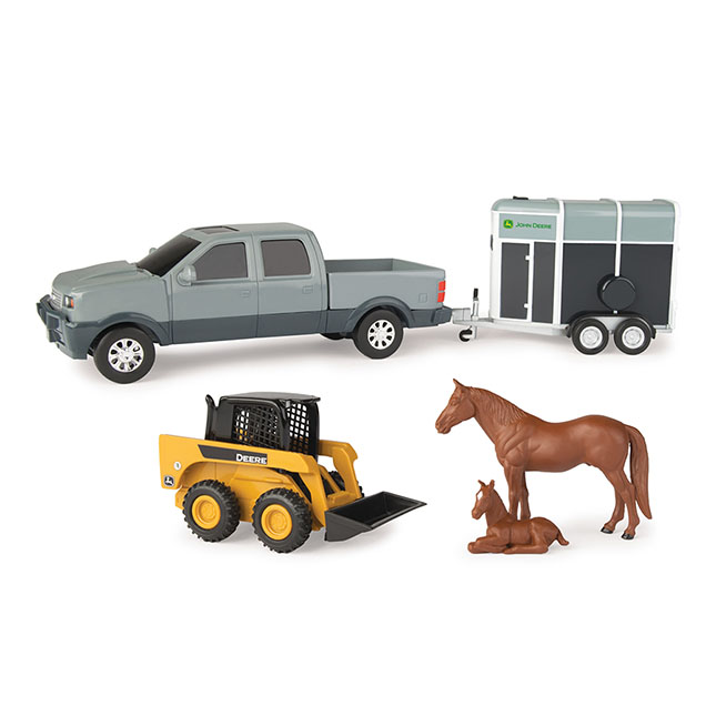 John Deere Pickup and Livestock Trailer Set - - Fat Brain Toys