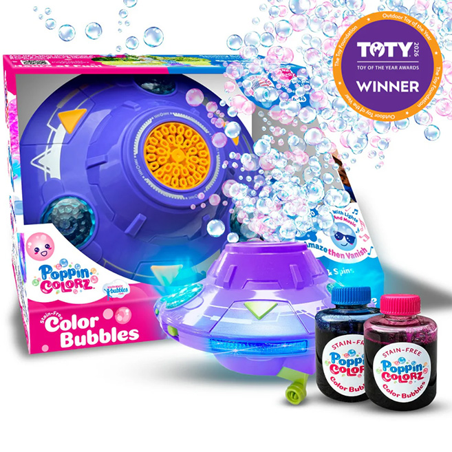 PoppinColorz Galactic Color Bubble Machine - Best for Ages 6 to 11