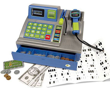 Talking cash sale register toy