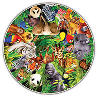 Round Table 500 Piece Puzzle - Wild Animals