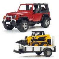 Jeep Wrangler with Tow Trailer & 02435 Skid Steer Loader