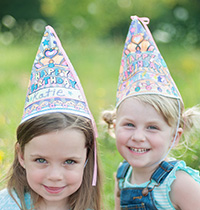 Color A Birthday Hat Set of 4