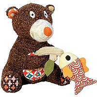 Woodours Musical Fishing Bear