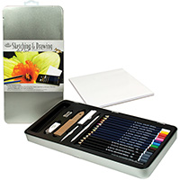 Sketching & Drawing Tin - 26 piece Art Set