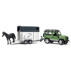Kids Globe 521712 Kids Globe Land Rover Defender With Horse Trailer, Assorted Color – B & H Models