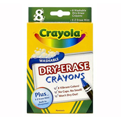 8 ct Bright Dry-Erase Crayons - Large - - Fat Brain Toys