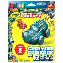 Melt & Mold Crayon Cruisers - Metallic Mayhem - - Fat Brain Toys