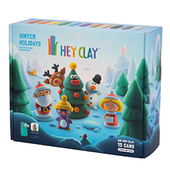 Hey Clay Winter Holidays Set - Arts & Crafts for Ages 3 to 9 - Fat Brain Toys