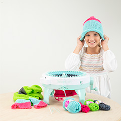 BESLY Kid Girls 48 Needles Knitting Machine Toys Smart 48 Needles  Hand-knitted Round Loom Machine Toys for 5-12 Year Old 