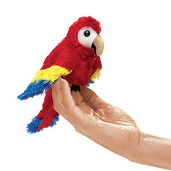 Mini Scarlet Macaw Puppet - - Fat Brain Toys