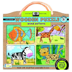 Green Start Wooden Puzzle - Animal Patterns - - Fat Brain Toys