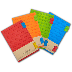 WAFF World Gifts Large Notebook With Removable Silicone Clips - 200 Lined Pages - Black - For School, Work, Travel