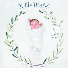 Baby's First Year Blanket & Card Set - Hello World