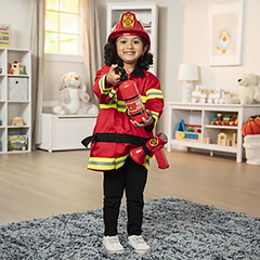 Toy Fire Extinguisher Kid Firemen Fancy Dress Costume Role Playing Pretend 